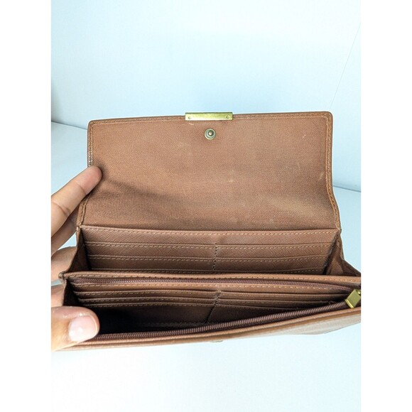 Fossil Brown Leather Farrah FLP Wallet Clutch RFID - Picture 7 of 10